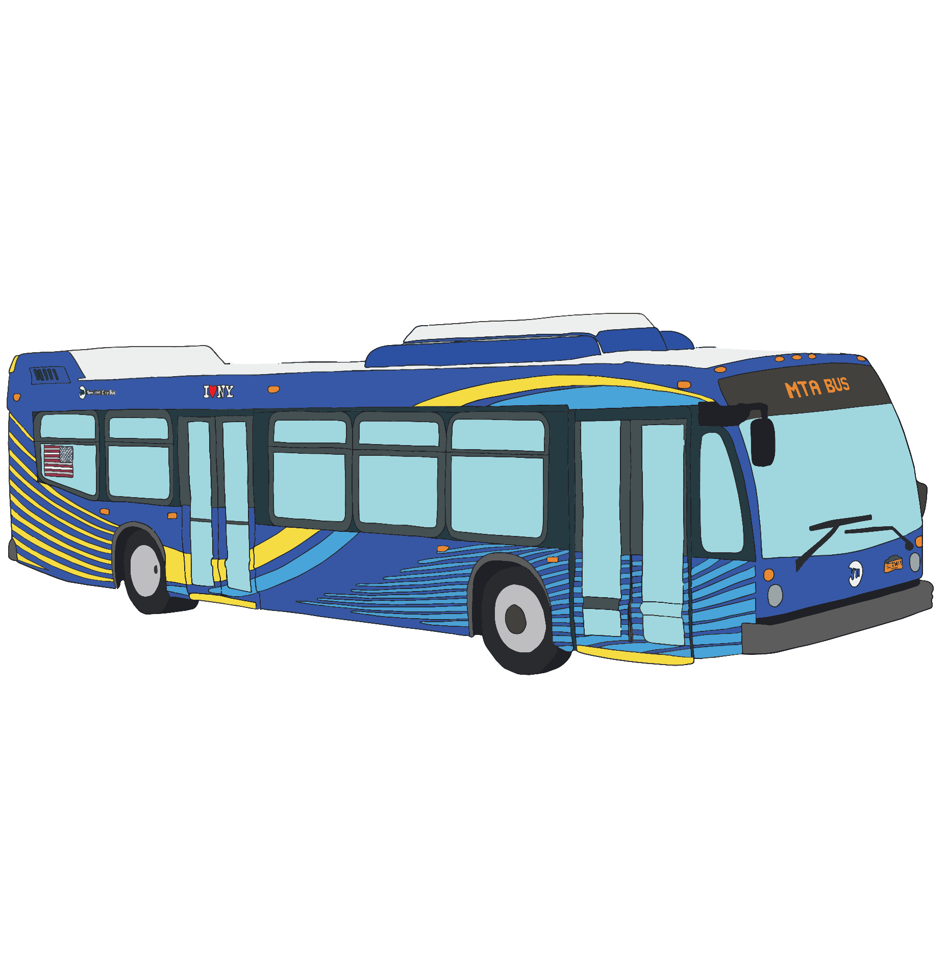 Illustration of an MTA city bus