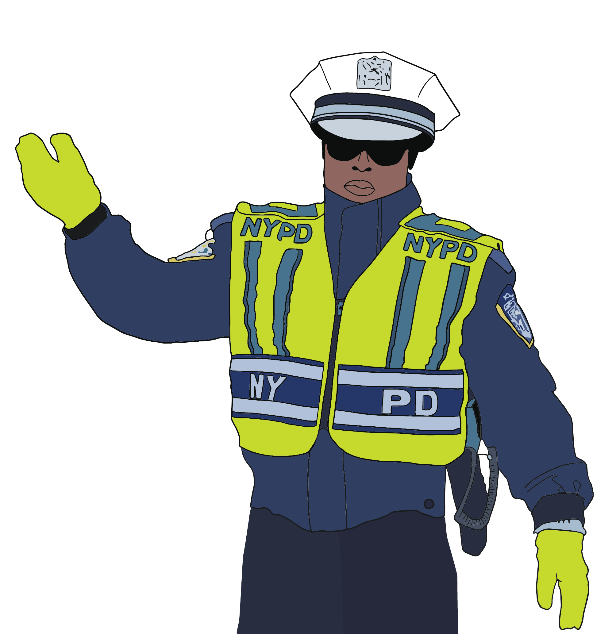 Illustration of an NYPD police officer